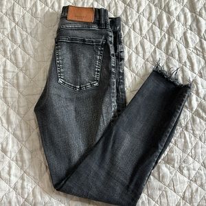 High rise grey skinny jeans